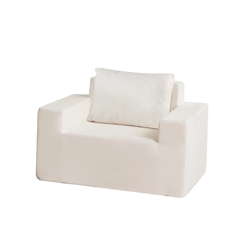 Ameican White Oak Modern 40.2 Accent Chair with Pillow