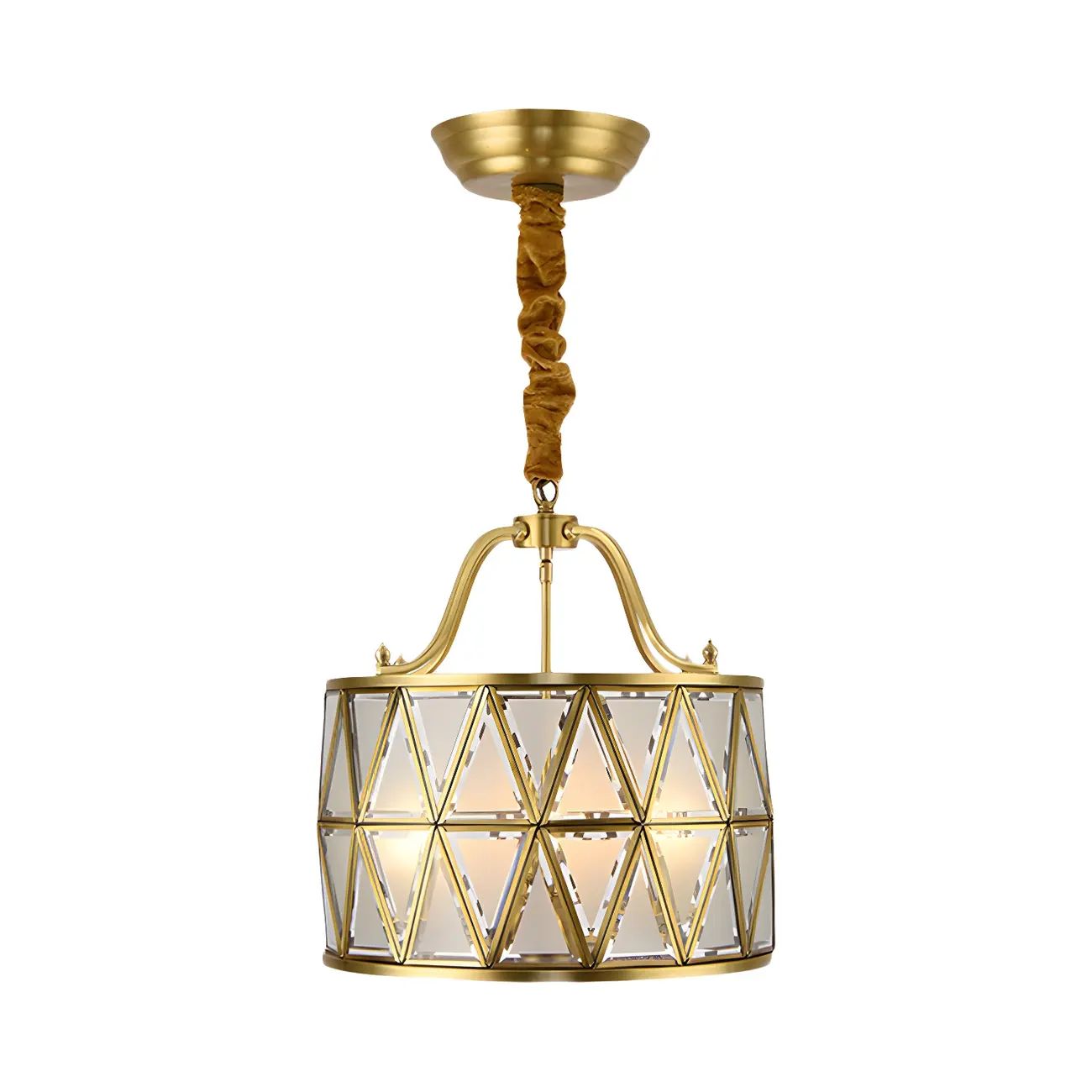 Colonial Style Brass Drum Chandelier