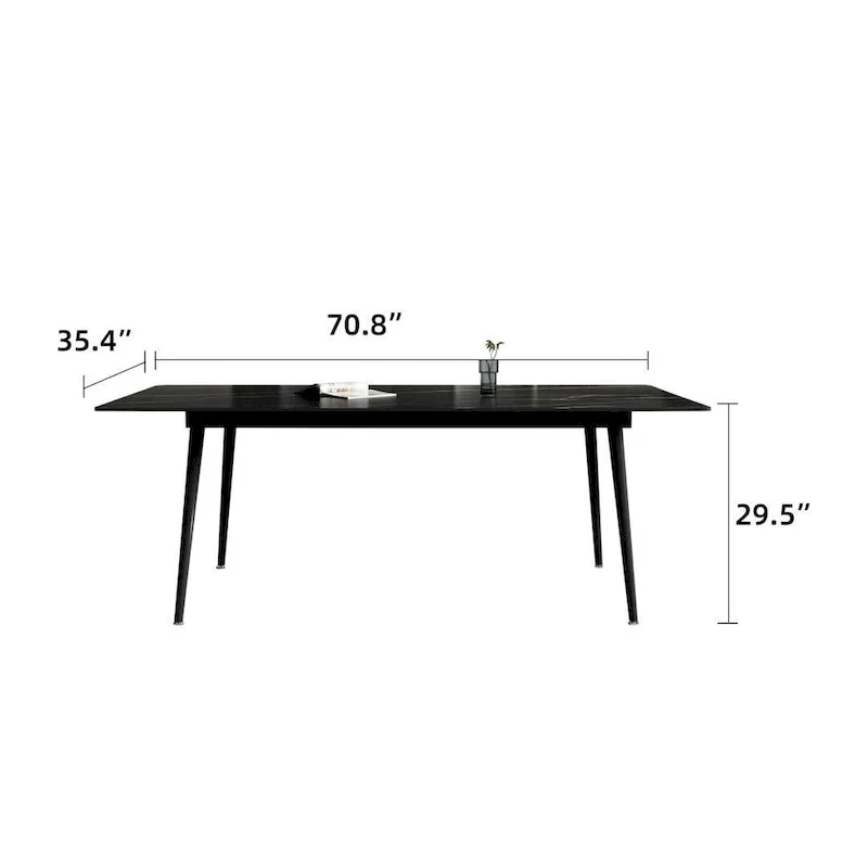 70.8 Rectangle Dining Table with Stone Top