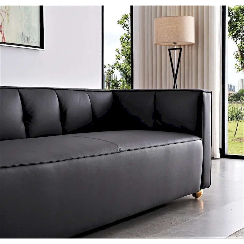 Modern Velvet Track Arm Living Room Sofa