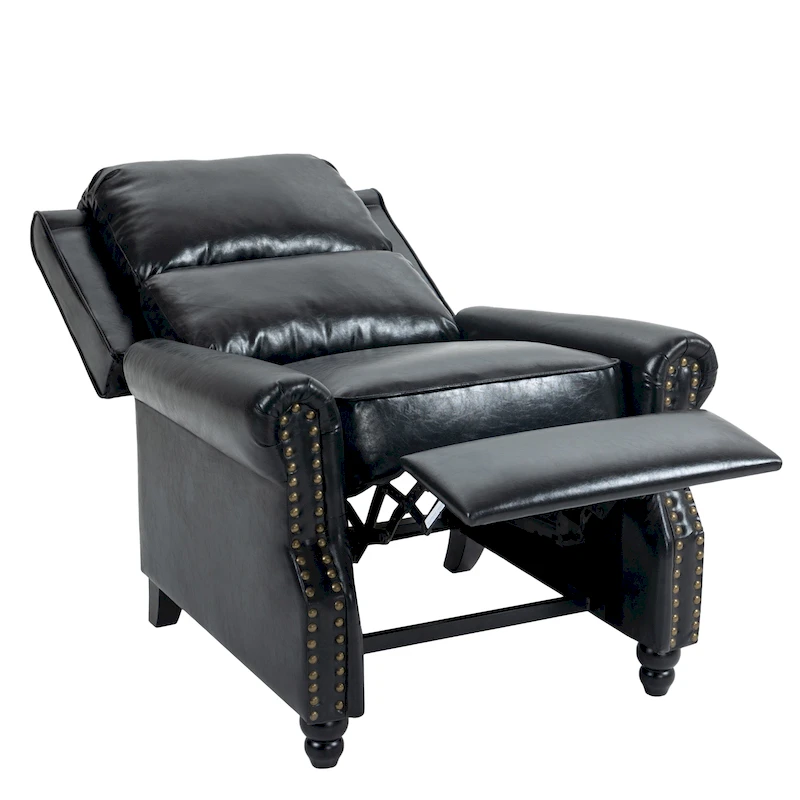 Manual Glider Pushback Recliner Chairs with Nailhead Trim