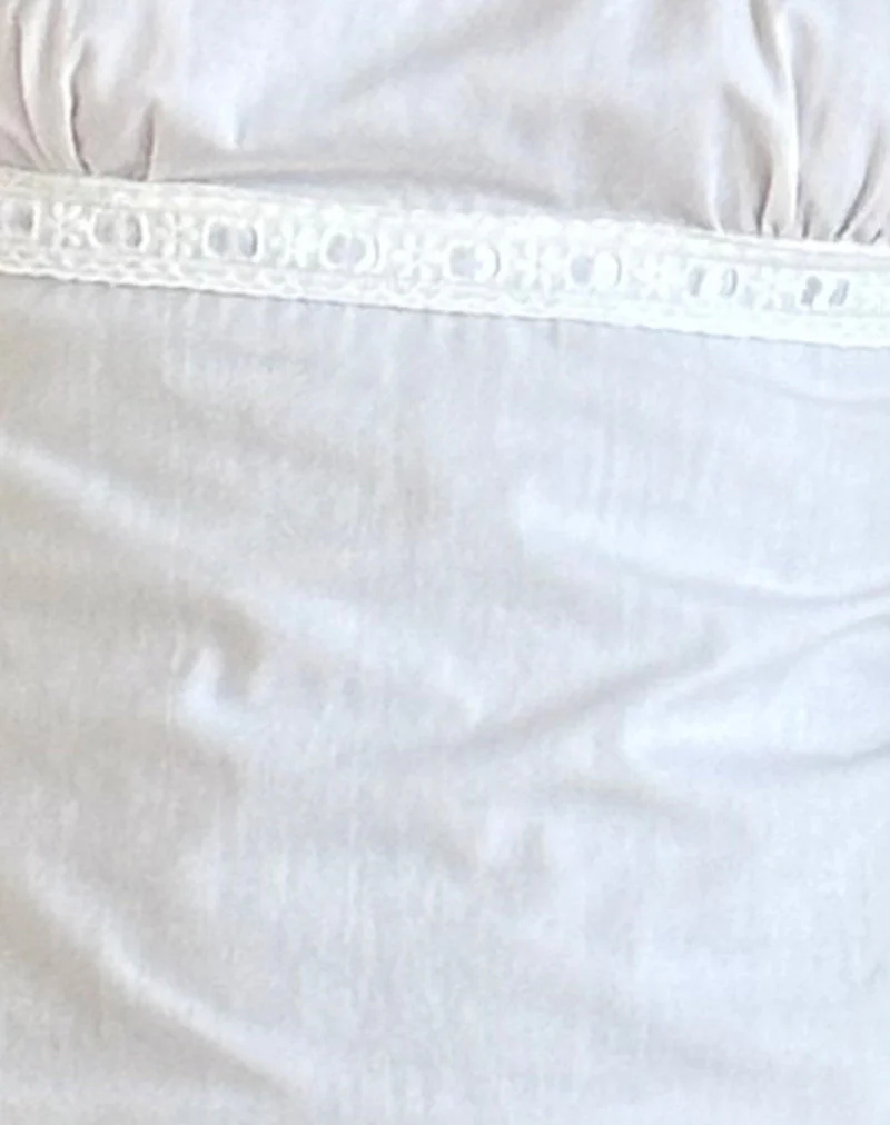 Bella Mini Tea Dress in Poplin White