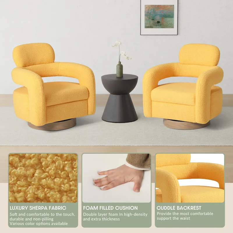 Bayville 29 Wide Sherpa Swivel Chair