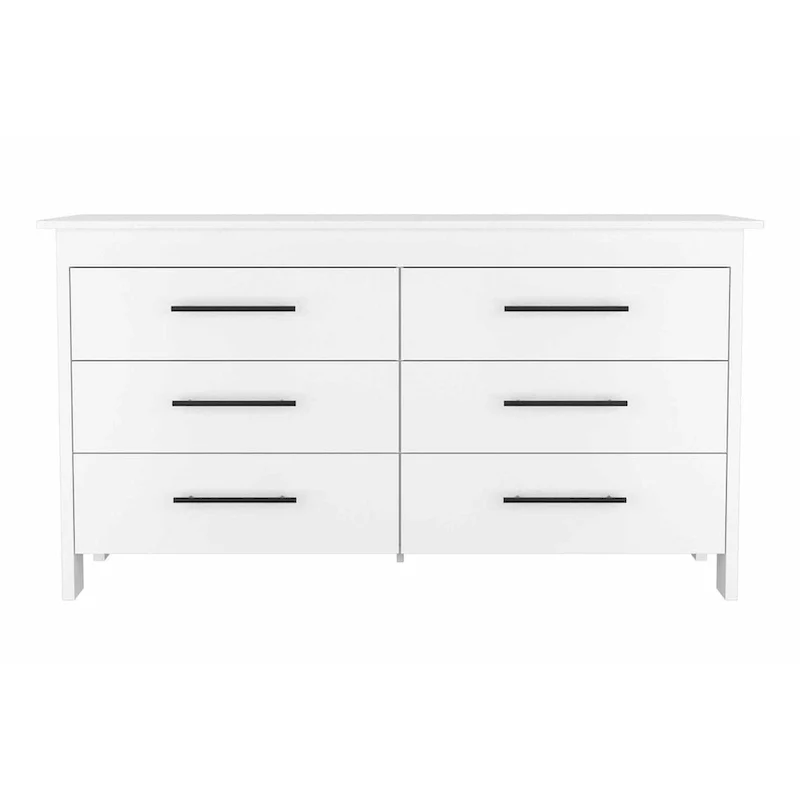 Southington 6-Drawer Rectangle Dresser Light Oak and White