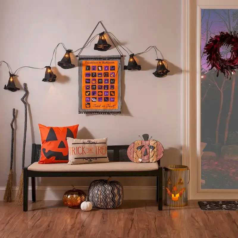 Solid Wood Cane Bench with Cushioned Seat
