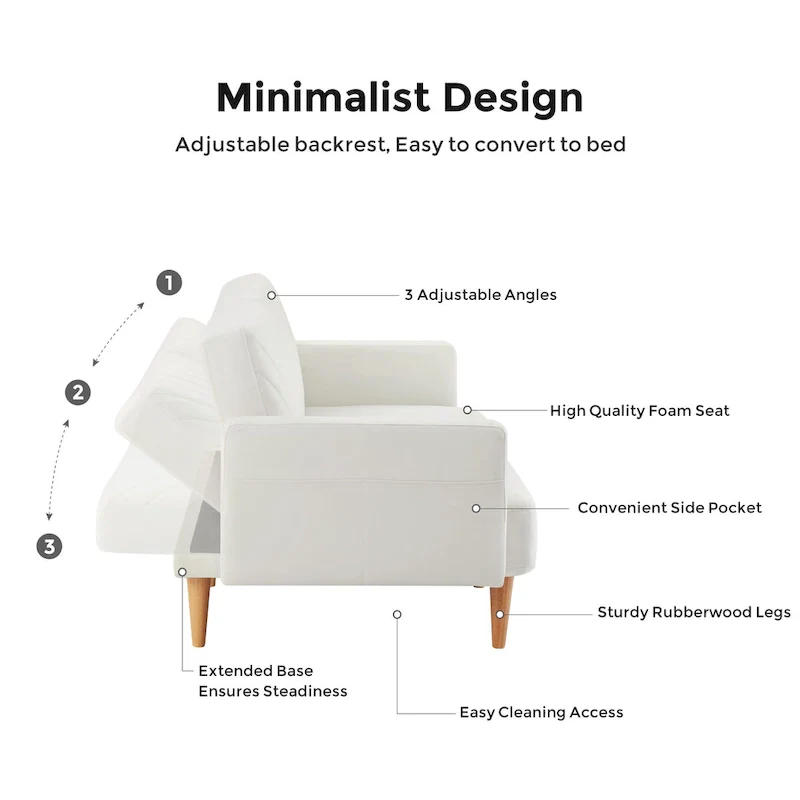 VANOMi Modern Convertible Sofa Bed