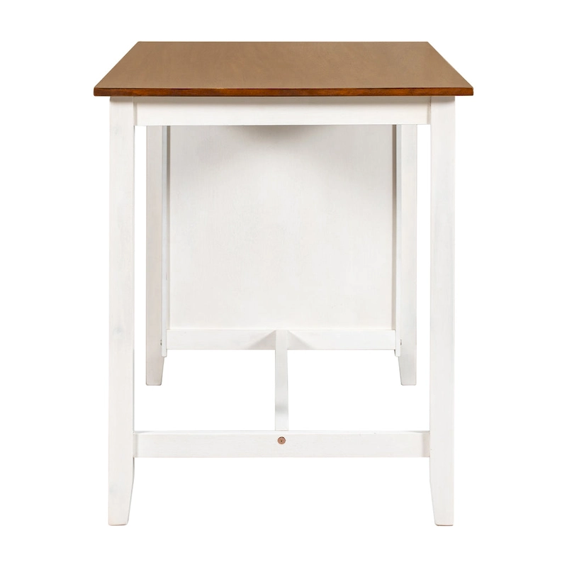 5-Piece Rustic Dining Set with Wooden Bar Table & 4 Chairs