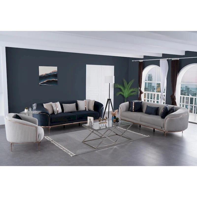 Mostar 2 Pieces Living Room Sets 1 Sofa 1 Chair