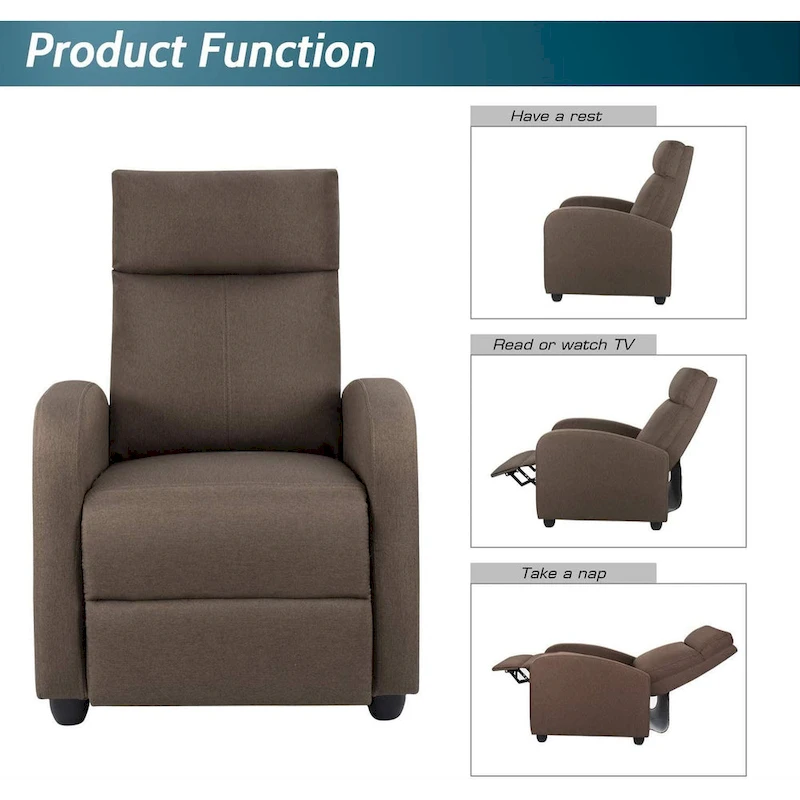 Homall Recliner Chair Fabric Single Living Room Sofa Recliner