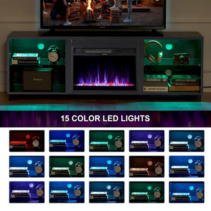 68 TV Cabinet with a 23 Electric Fireplace