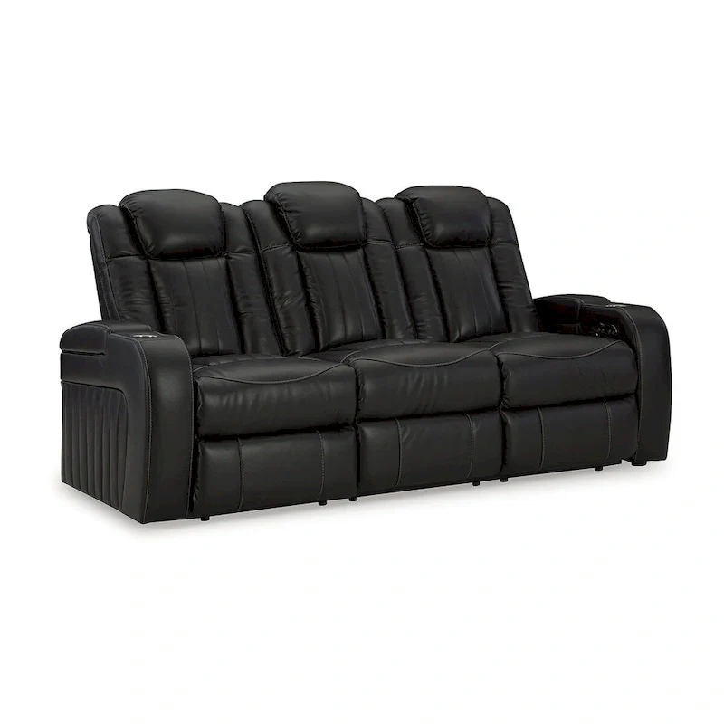 Signature Design by Ashley Caveman Den Midnight Power Reclining Sofa - 86 W x 42 D x 42 H