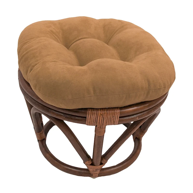 Bali 18-inch Footstool with Microsuede Cushion