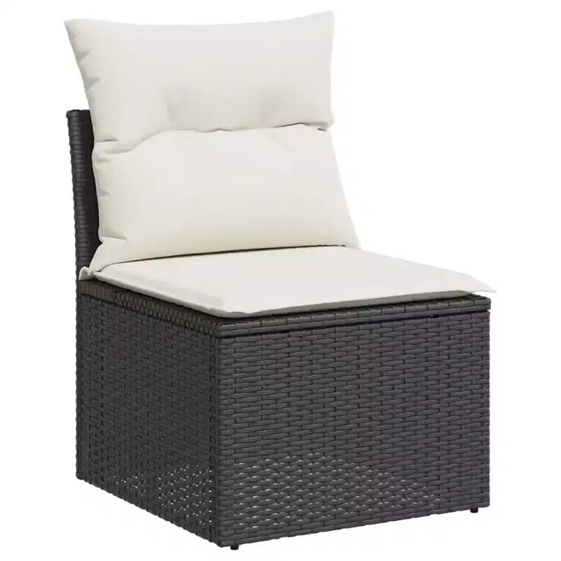 vidaXL Garden Sofa Set Black, Cream white