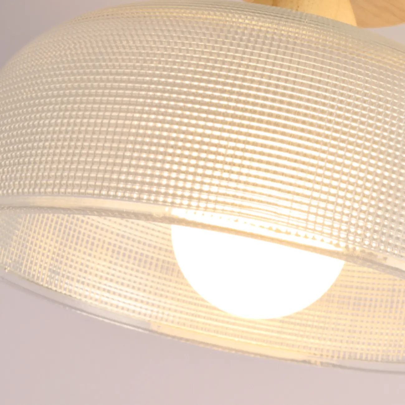 Modern LED Semi-Flush Ceiling Light with Clear Shade