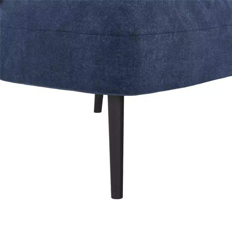 Navy / Tan Upholstered Barrel Accent Chair, Mid-Century Style, Seats 1