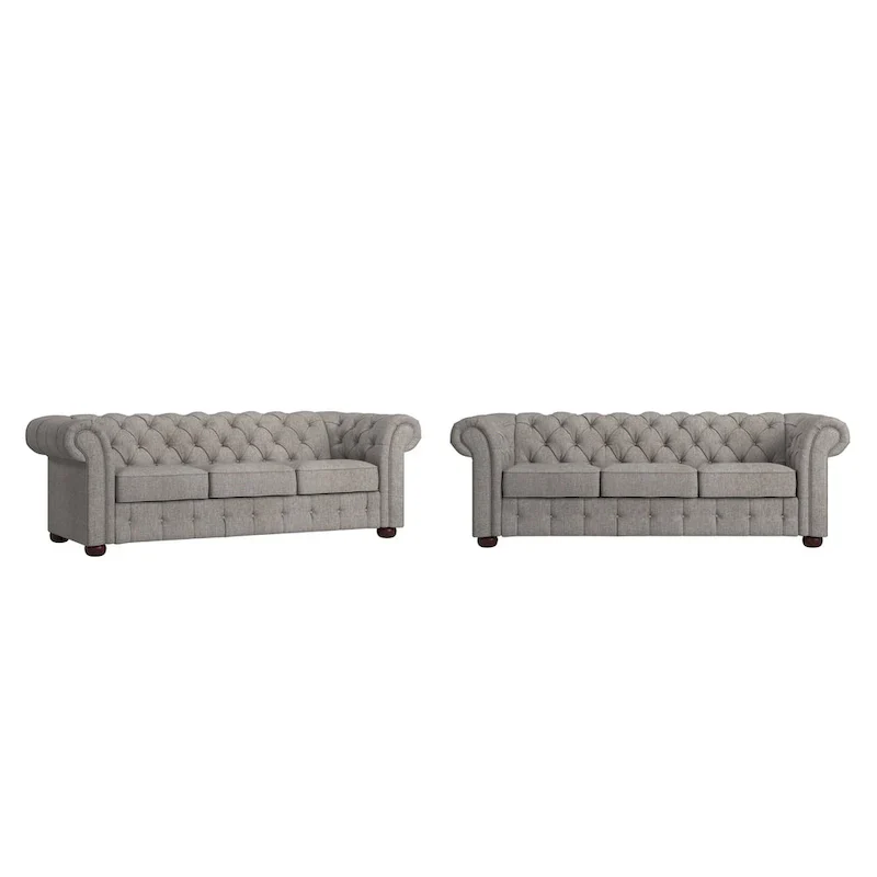 Gdansk Tufted Scroll Arm Chesterfield Sofa