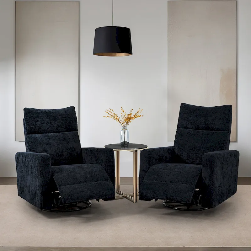 Olmas 33.5W Power Swivel Glider Recliner with USB Charger Set Of 2