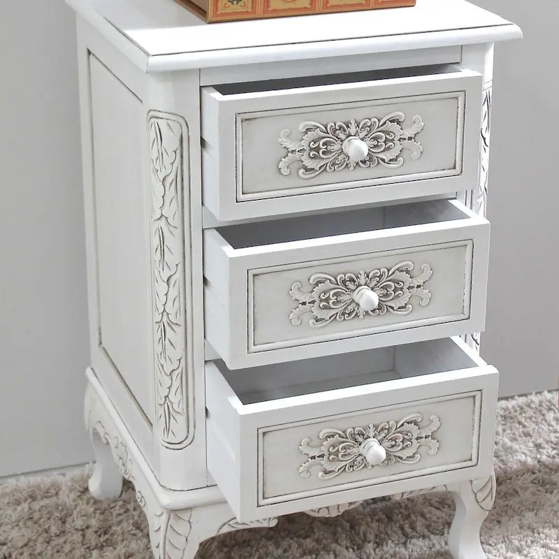 Carved Wood End Table