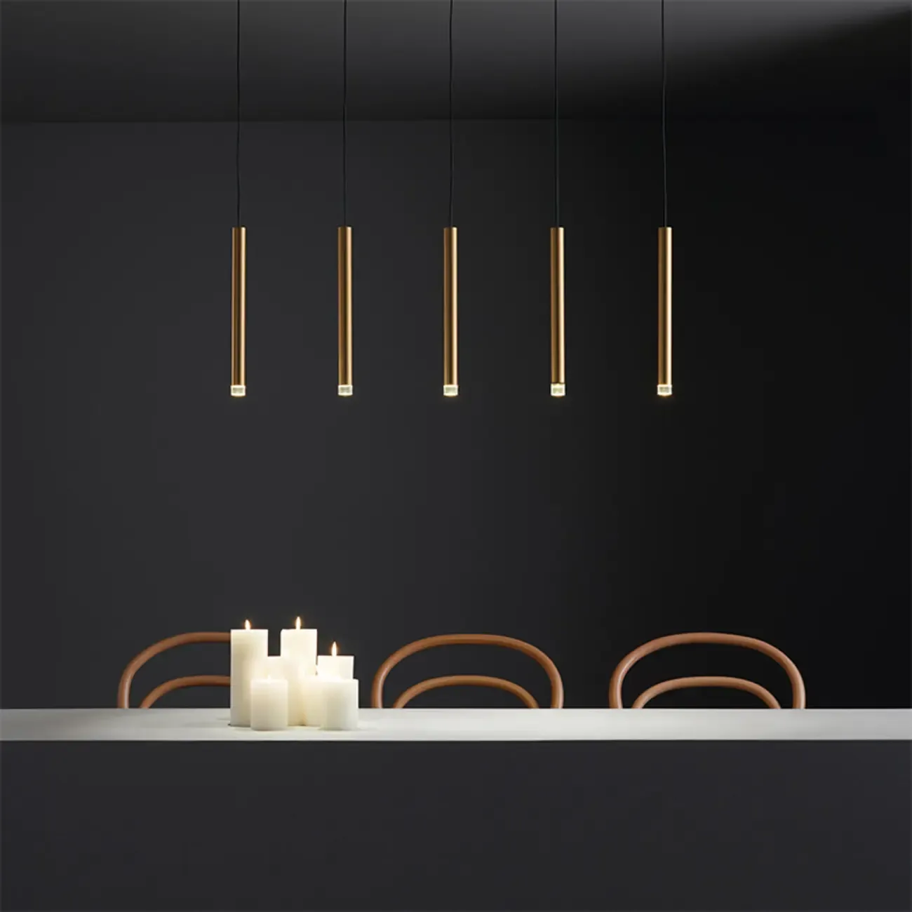 Modern Gold Metal Acrylic Geometry LED Pendant Light