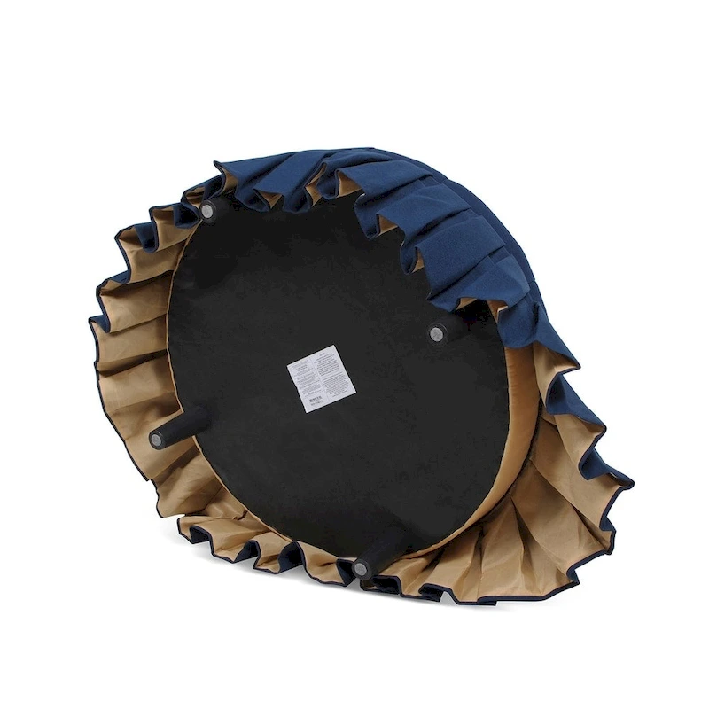 Gracewood Hollow Baruti Tufted Cocktail Ottoman with Pleated Skirt