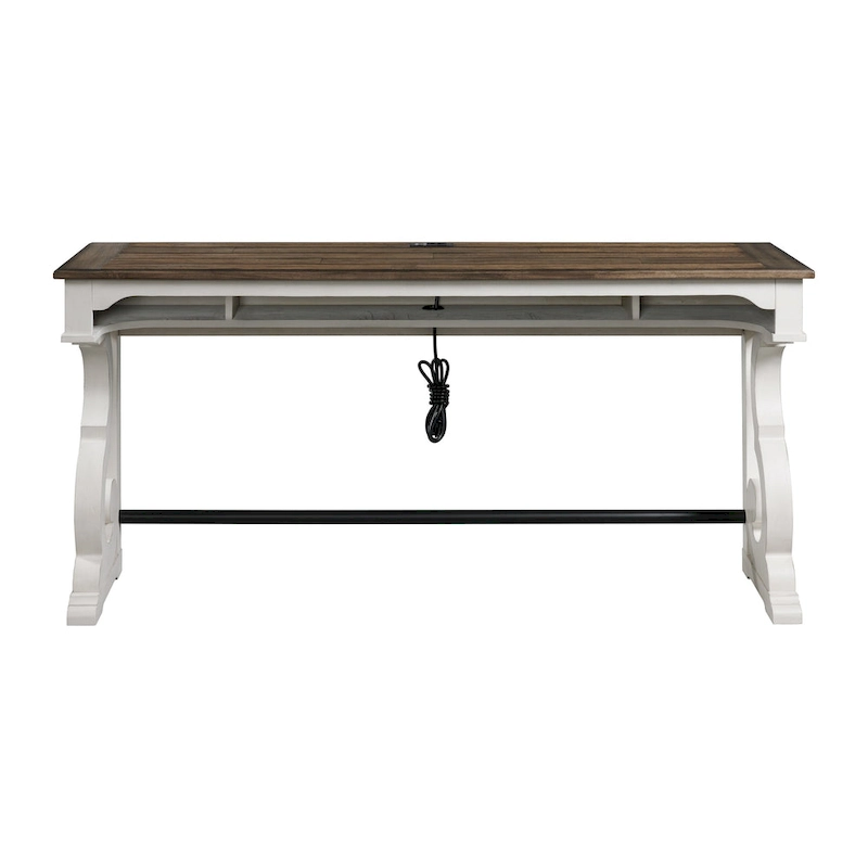 Drake Sofa Bar Table by Intercon, Two-Toned Rustic White and French Oak Finish