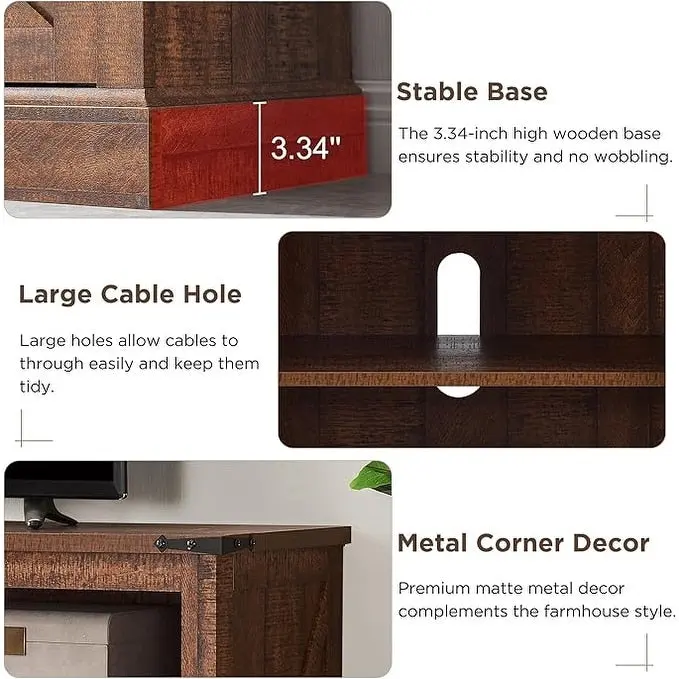 Farmhouse Fireplace TV Stand, Entertainment Center, Media Console