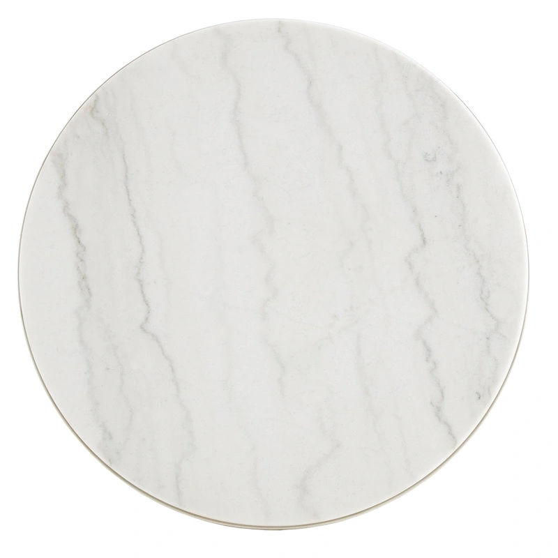 Egan Champagne Silver Finish Marble Top Table by iNSPIRE Q Modern