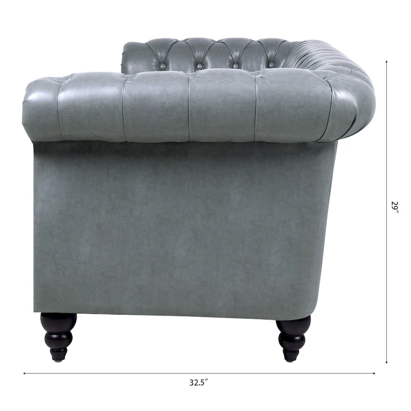84.65 Rolled Arm Chesterfield 3 Seater Sofa