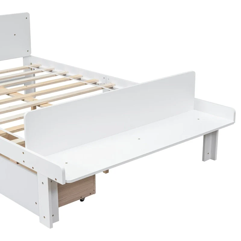 Full Bed with Footboard Bench,2 drawers