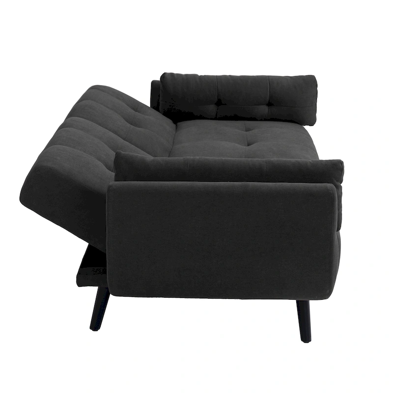 Modern Adjustable Backrest Convertible Futon Sleeper Couch