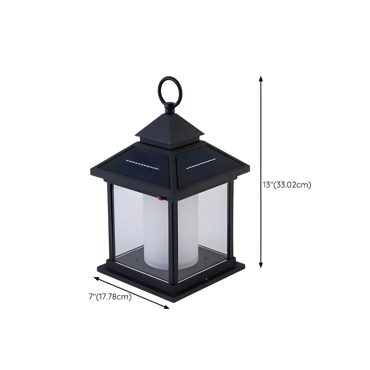 Metal House-Shape Post Cap Light with Handle and Switch