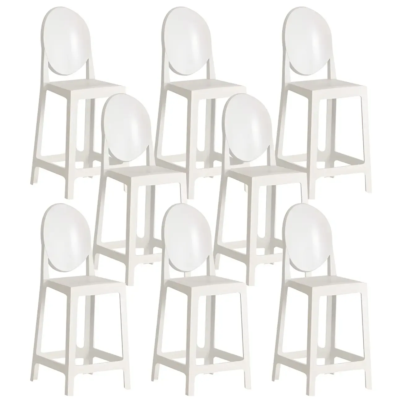 Modern Acrylic Smooth Elegant Circular Backrest Bar Stool