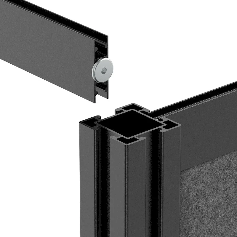 Modular Wall Room Divider System - Black Frame - 70 x 70 Starter Wall - Wide Paneling