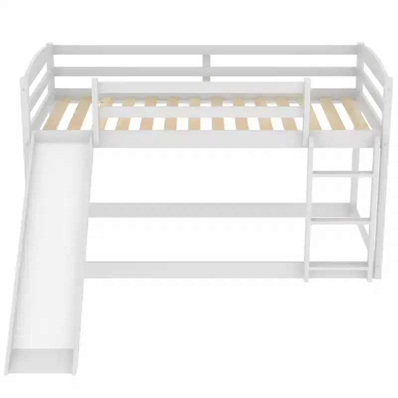Whisen Twin over Twin Bunk Bed with Convertible Slide and Ladder