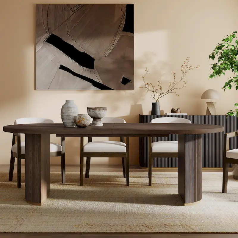 Modern Style Oval Wood Dining Table