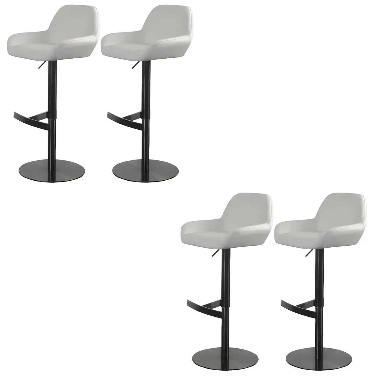 Glossy Metal Bucket Swivel Adjustable Bar Stools