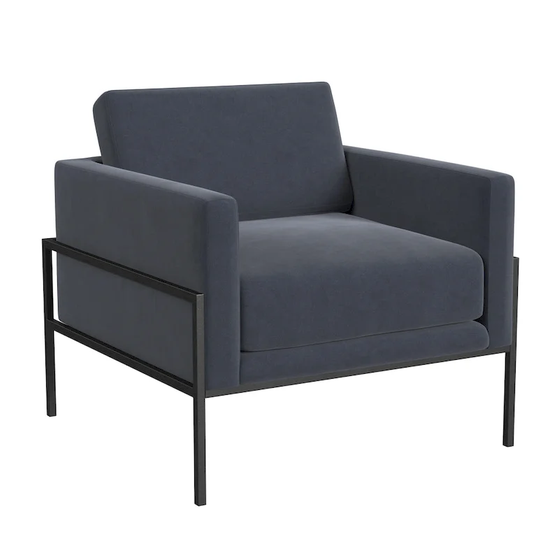 HomePop Modern Upholstered Club Chair w/Metal Frame