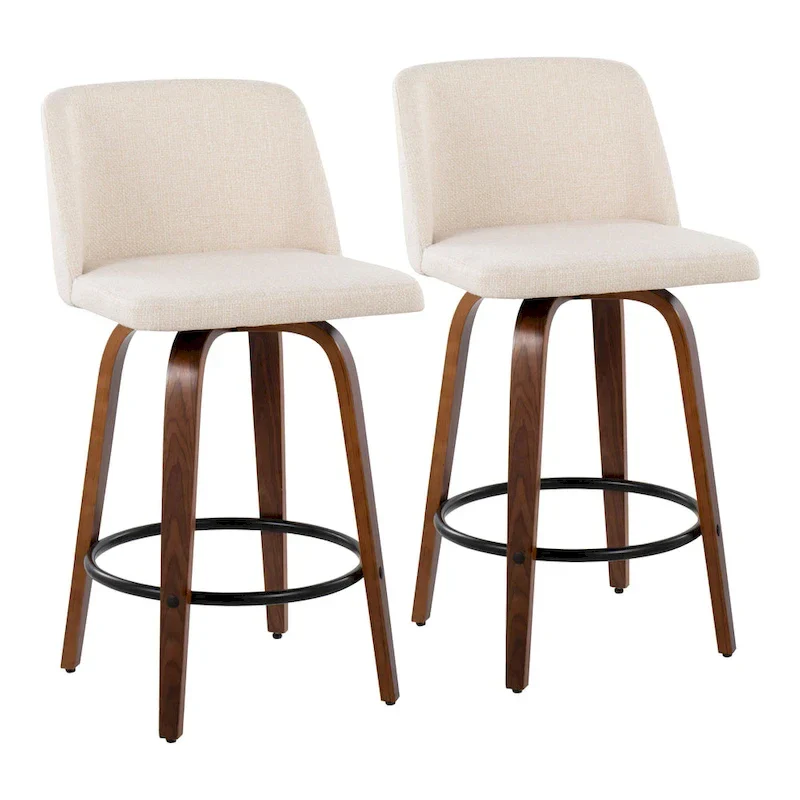 Carson Carrington Vallberga 26 Counter Stool with Black Round Footrest (Set of 2)