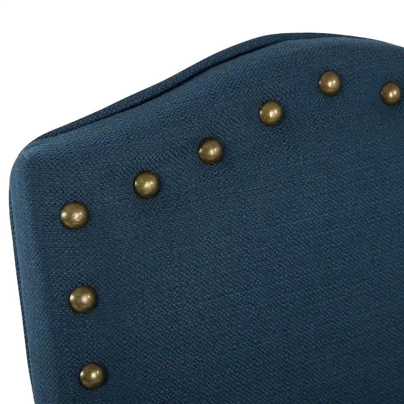 Fabric Upholstered Nailhead Trim Parson Dining Chairs Set of 2