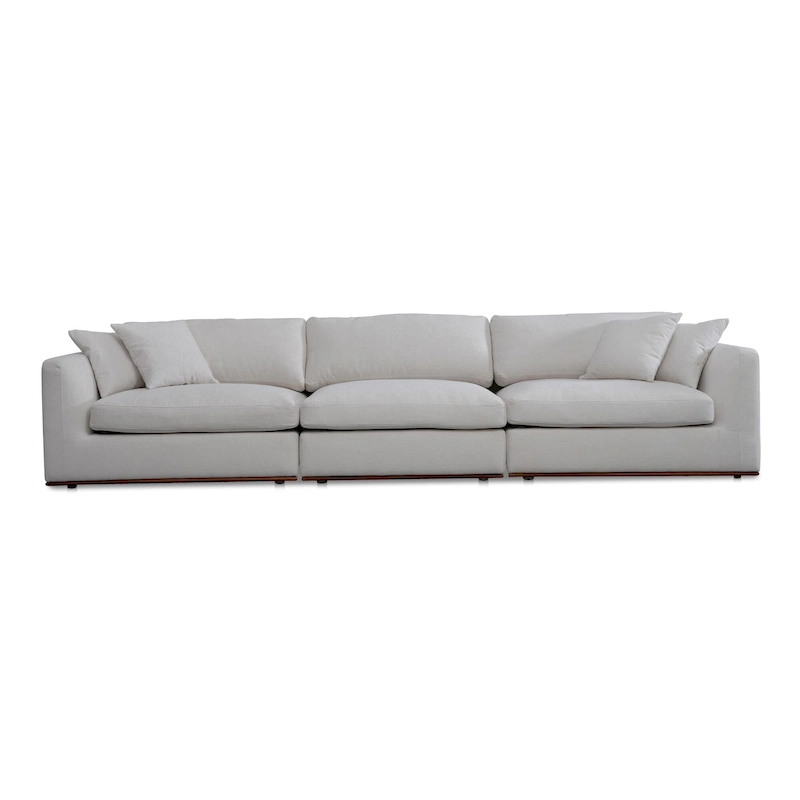 NADAAL STUDIOS Rio Modular Sofa With Rubber Wood Base - 136.2W x41D x23.6H
