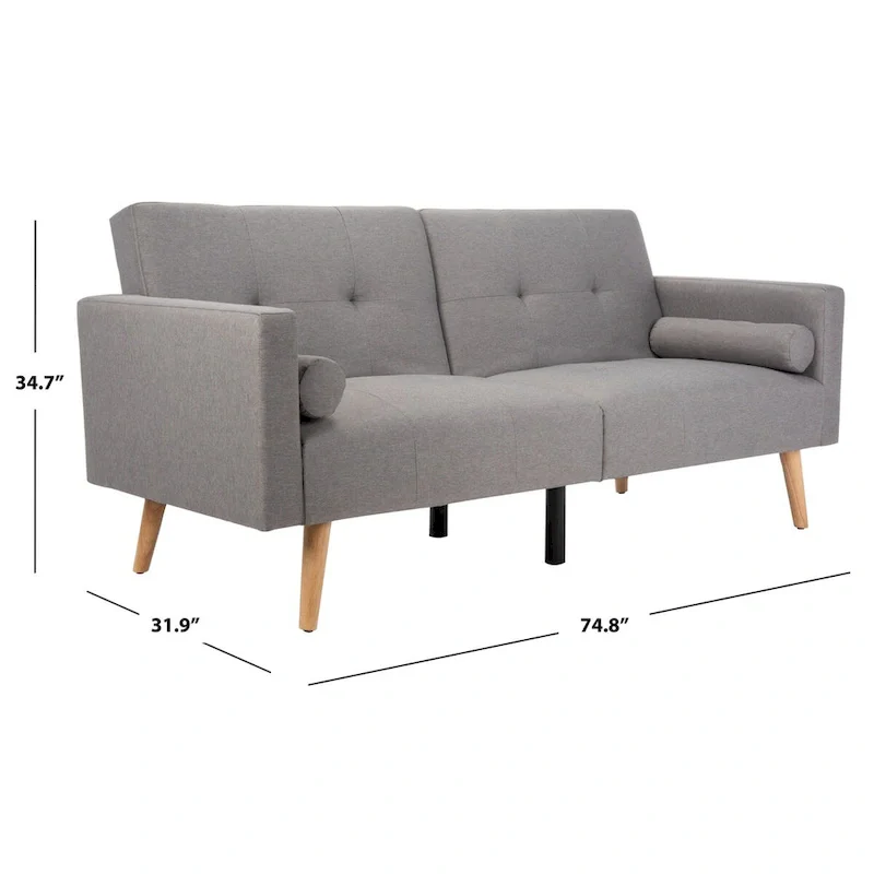 SAFAVIEH Tamekia Foldable Futon Bed with Pillow - 74.8  x 31.9  x 34.7