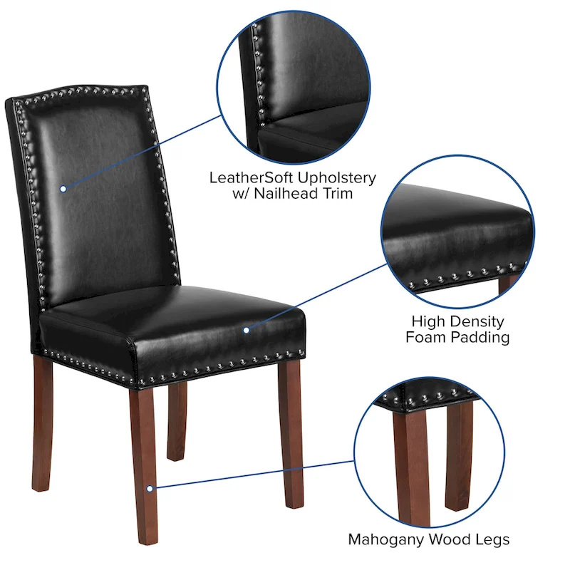 Parsons Chair with Silver Nailhead Trim (Set of 2)