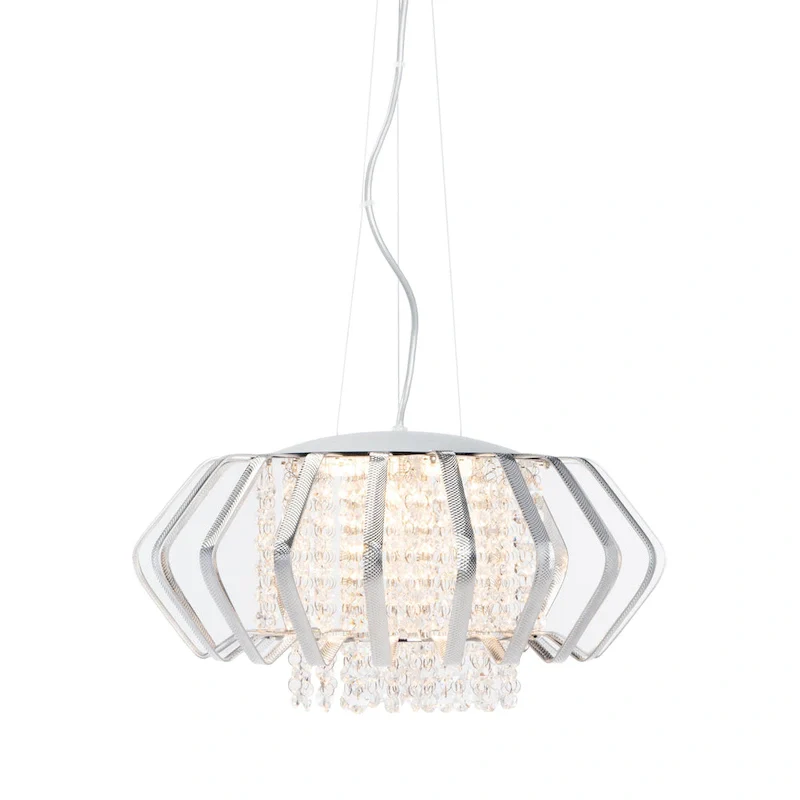 SAFAVIEH Lighting Rejane Pendant - 17.8 x17.8 x9.25-80.5  - Blue Crackle - 18Wx18Dx81H