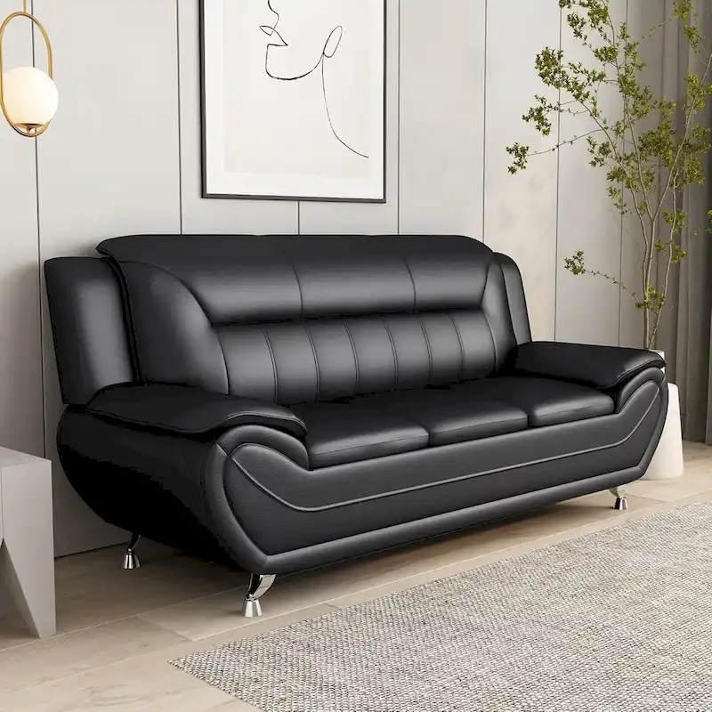 Sanuel 79.2 Faux Leather Pillow Top Arm Sofa