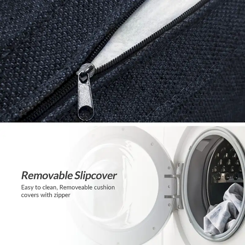 Anne 45 W Modern Slipcovered Chair with Ottoman by HULALA HOME