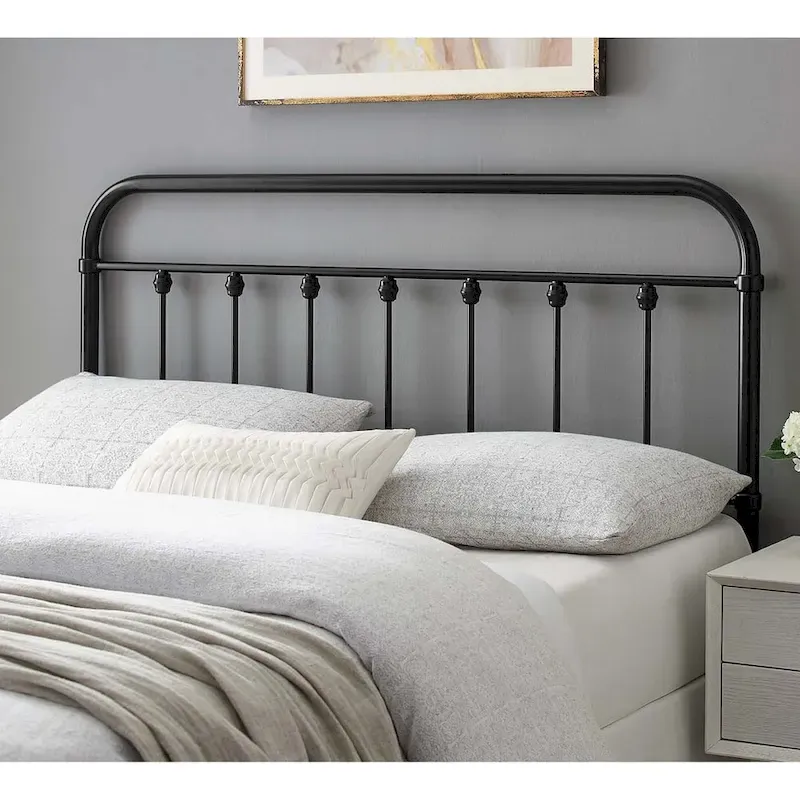 Ellen Classic Queen Size Black Metal Headboard
