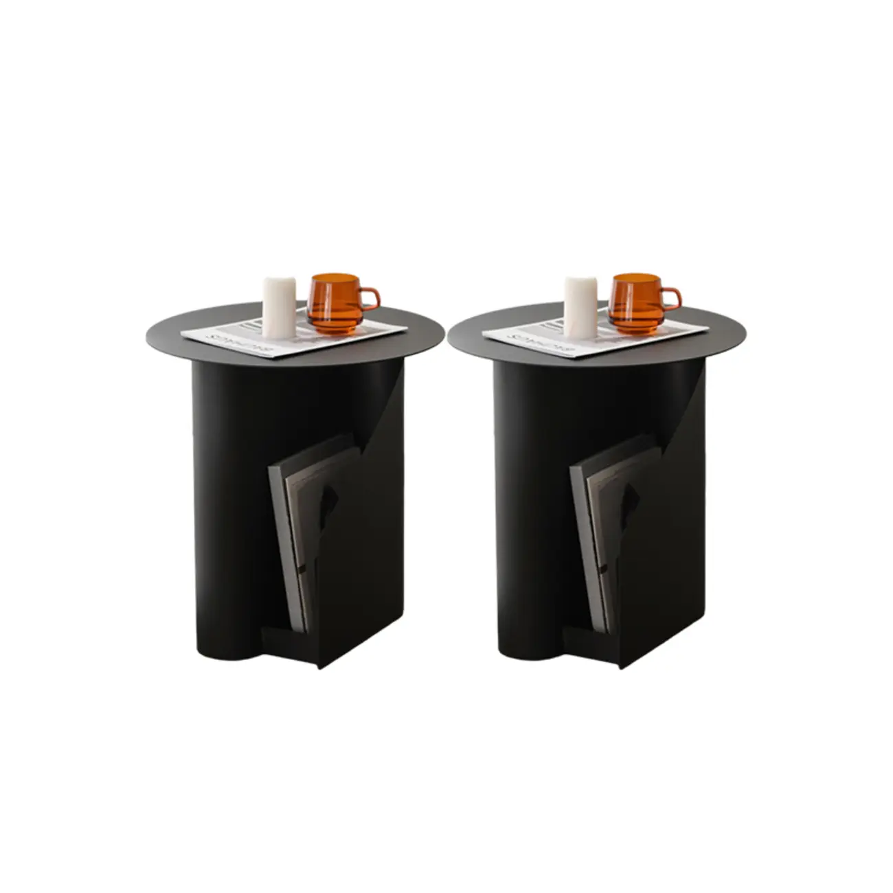 Scandinavian Abstract Iron Small Round Side Table