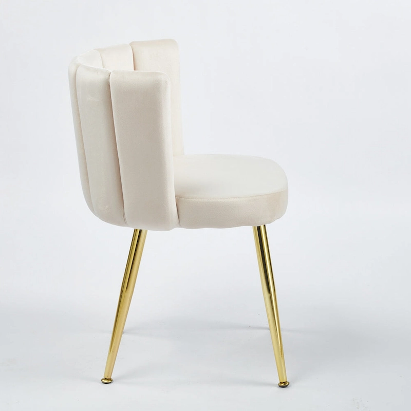 Velvet Dining Chairs with Gold Legs (Set of 2)