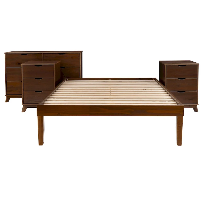Purcell 4-Piece Bedroom Set with 6-Drawer Dresser and 2 Nightstands