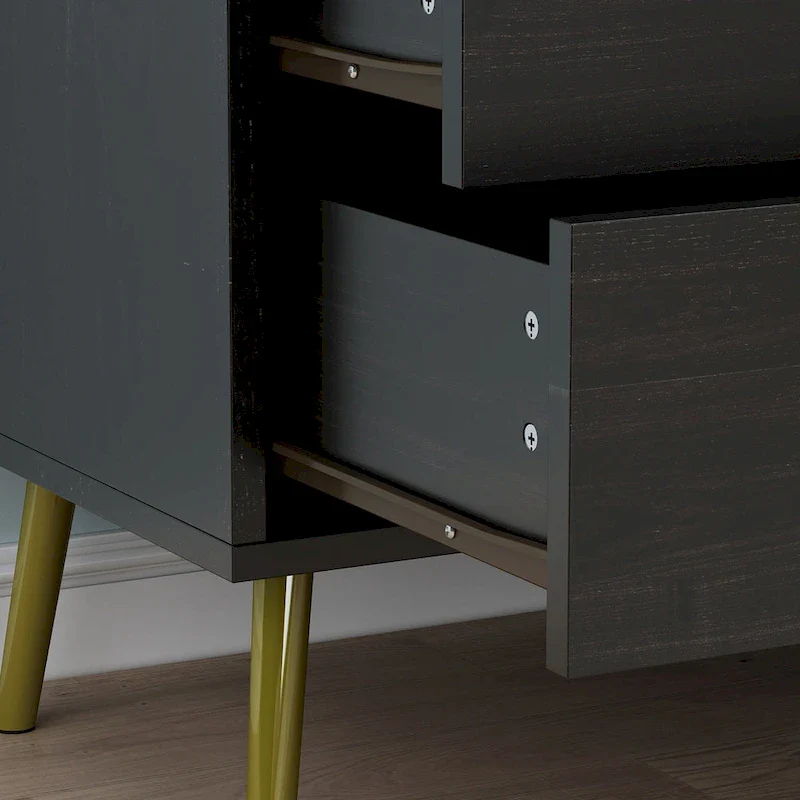 6 Drawer Larget Chest&Dresser With Golden Metal Handles